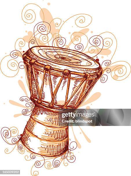illustrazioni stock, clip art, cartoni animati e icone di tendenza di tamburo di danza - djembe