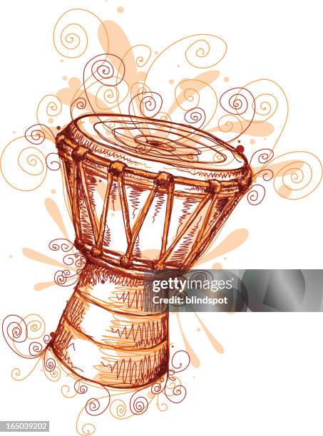 dancing drum - folk music stock illustrations