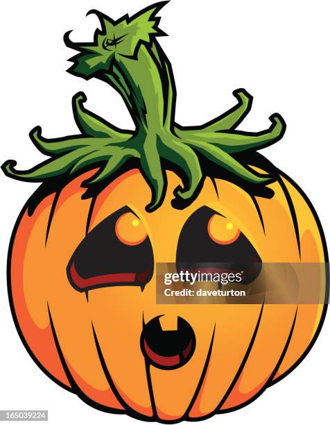 pumpkin - halloween series ii - squinting stock illustrations