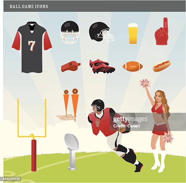 ilustrações de stock, clip art, desenhos animados e ícones de ícones de jogo de futebol americano - jersey fabric