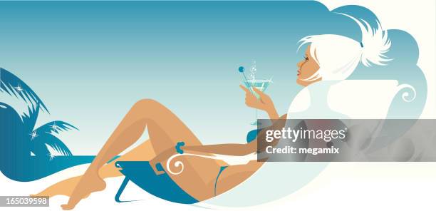 summer breeze - deck chair stock illustrations