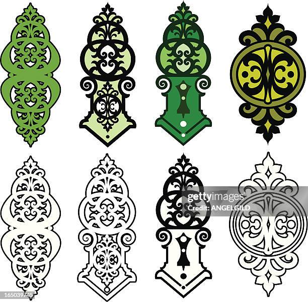 ornate scrolls and panel designs - scroll bar stock illustrations