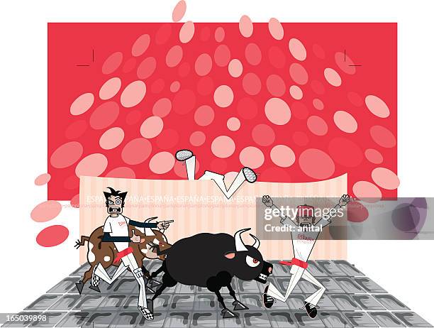 running of the fools (vector-yobs) - running of the bulls stock illustrations