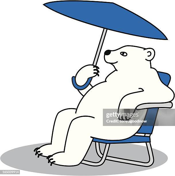 polar bear in the shade - foldable stock illustrations
