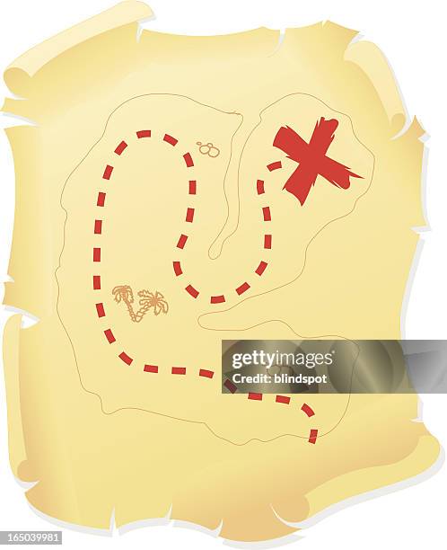 treasure map - schatzkarte stock-grafiken, -clipart, -cartoons und -symbole