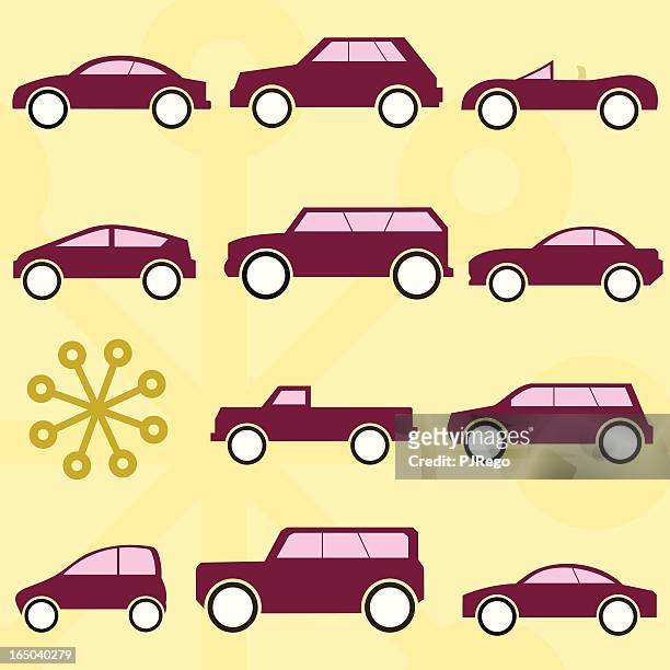 cartoon car collection - toy truck stock illustrations