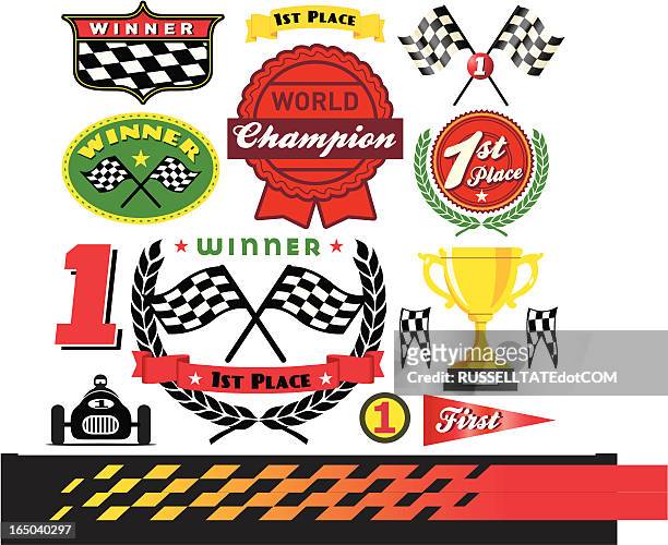 race winner icons - laurel maryland stock illustrations