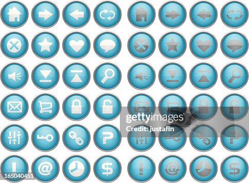 Glass Internet Web Buttons Blue High-Res Vector Graphic - Getty Images