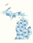 Michigan state - county map