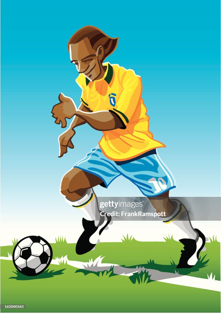 Cartoon Soccer Player Yellow