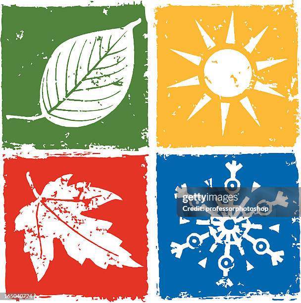 four seasons - season stock illustrations