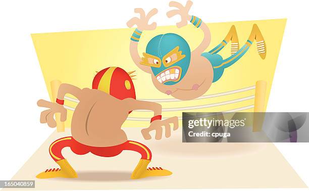 ilustraciones, imágenes clip art, dibujos animados e iconos de stock de extreme lucha libre mexicana - combat sport