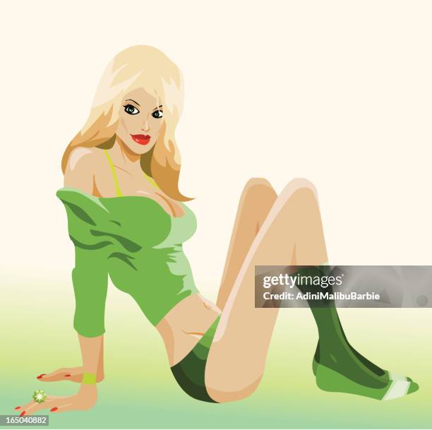 美人画『エメラルドの女神❤️』 Emerald Girl High-Res Vector Graphic - Getty Images