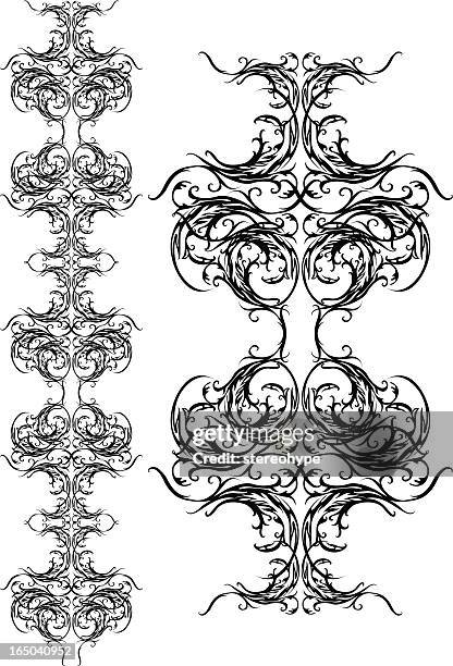 decorative whirls - himalayan stock illustrations