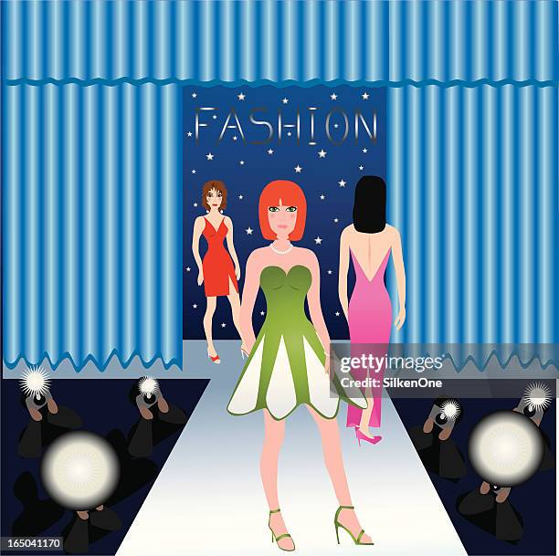 fashion runway - catwalk stock illustrations