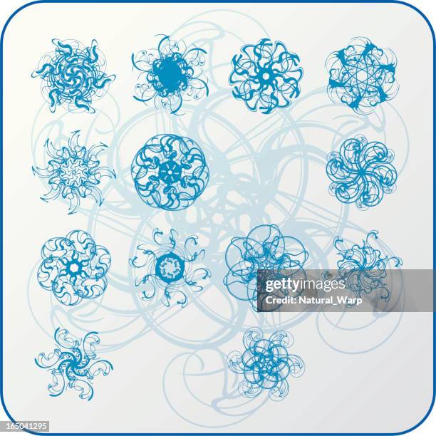 snowflakes style : jugendstill - scroll down stock illustrations