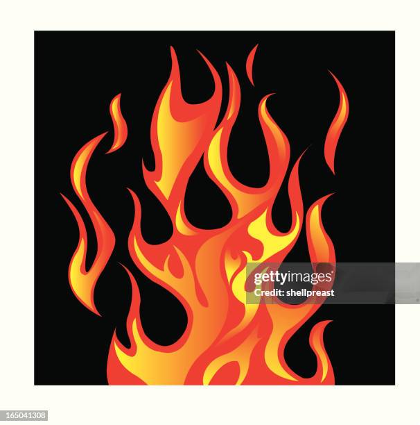 trick flames - fire black background stock illustrations