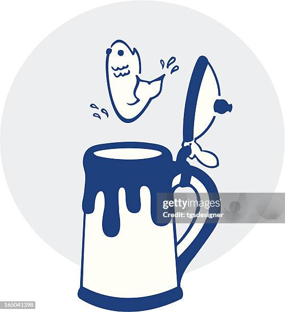 coastal beerfest - fish jumping stock illustrations