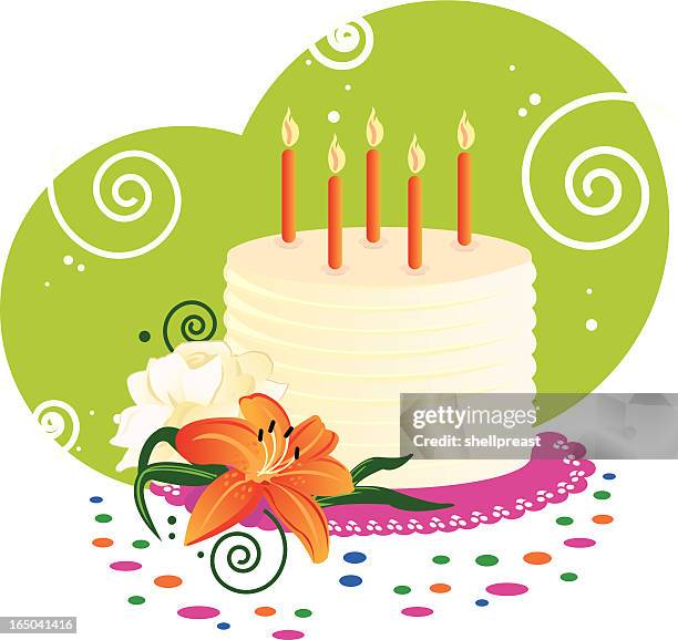 celebration cake - gardinia stock illustrations