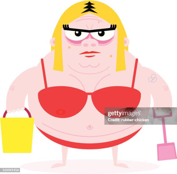 bikini babe - beach clean stock illustrations