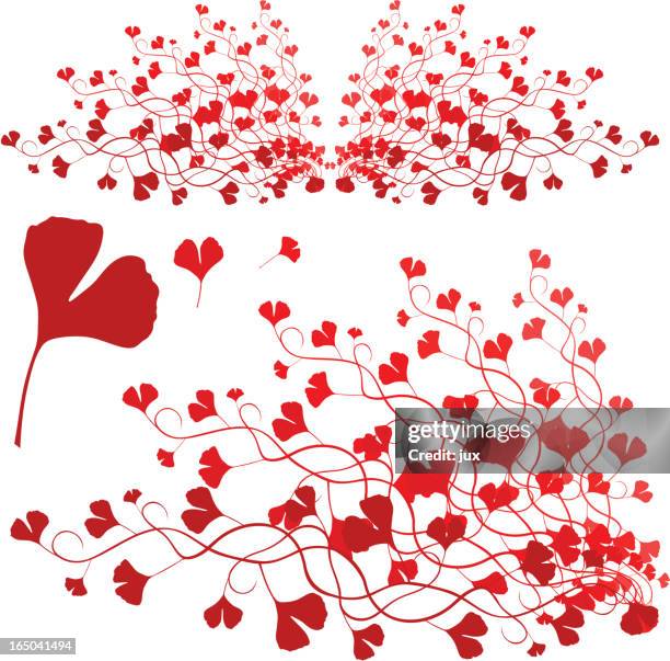 gingko - vector - scroll pattern background stock illustrations