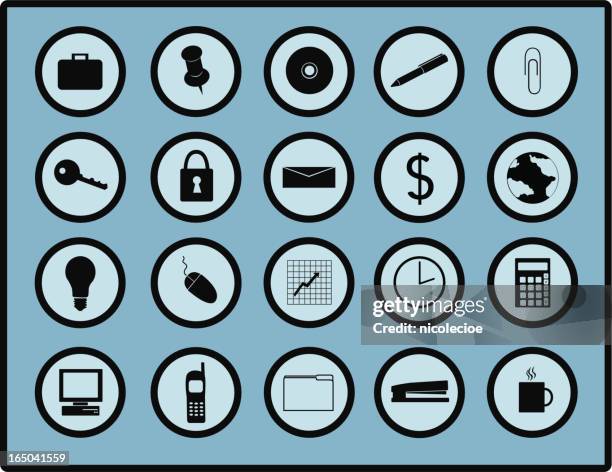 office icons - stapler stock illustrations