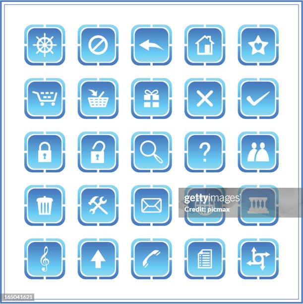 vector icon set - internet - stop sign post vector stock illustrations