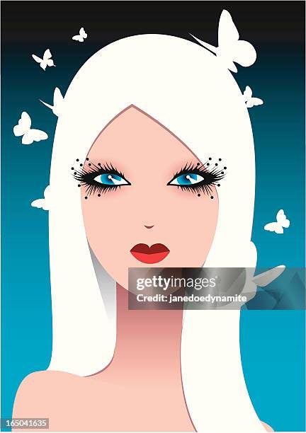 hair colour series - portrait dark background stock illustrations