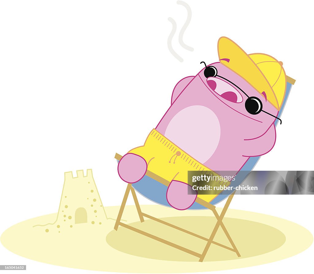 Sunbathing Pig