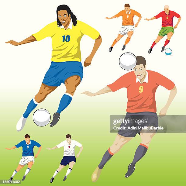 soccer player - ronaldinho 2006 stock-grafiken, -clipart, -cartoons und -symbole