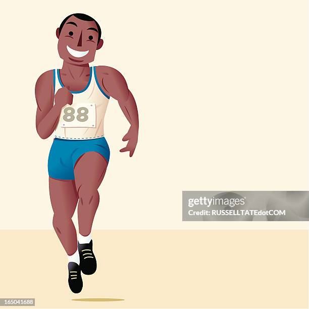 keep on runnin' - two men jogging stock illustrations