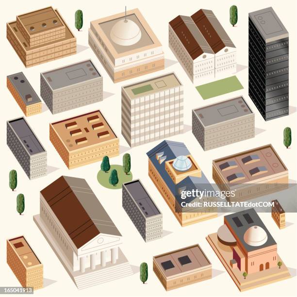 civic buildings - building storey stock illustrations