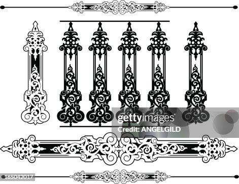 Ornate Rule Panel And Railing Design High-Res Vector Graphic - Getty Images