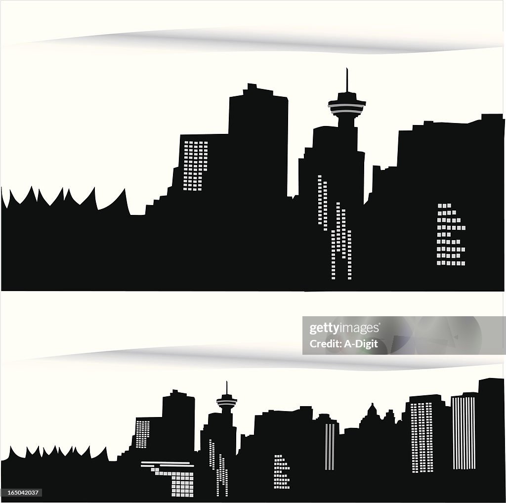 Vancouver Skyline Vector Silhouette