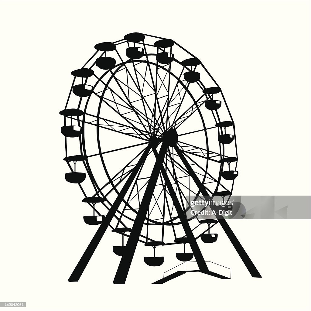 Ferris Wheel Vector Silhouette