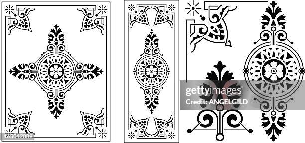 victorian verzierten panel - illustration viktorianisch rahmen stock-grafiken, -clipart, -cartoons und -symbole