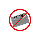 Spam mail icon. Electronic unsolicited messages icon. Junk email symbol. Vector illustration. EPS 10.
