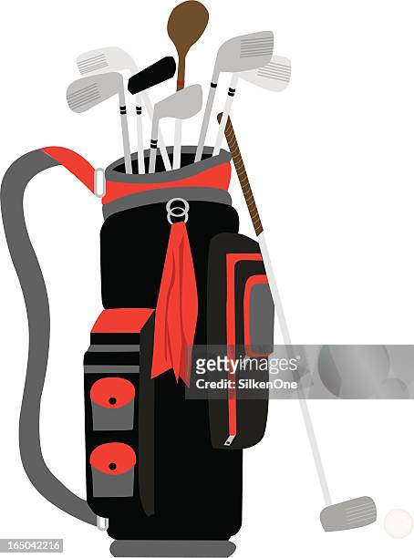 golf gear - golf bag stock illustrations