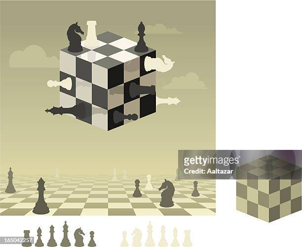 chess world - 3d chess stock illustrations