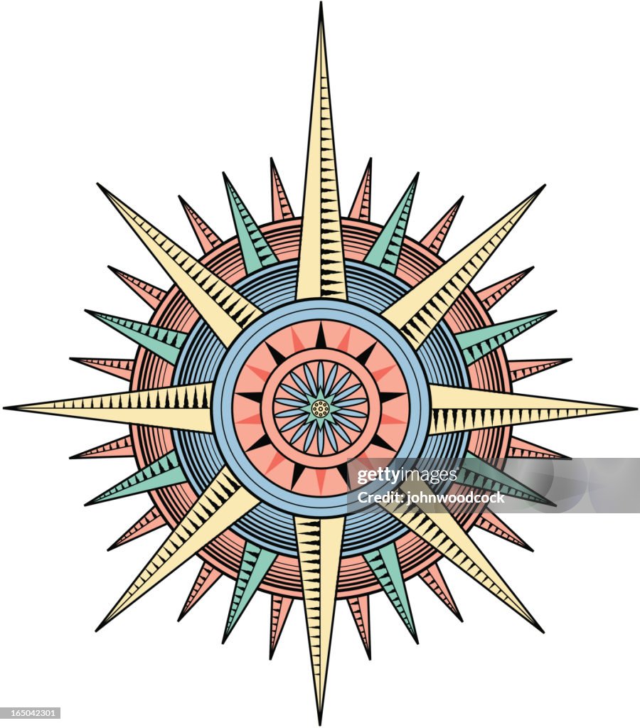 Compass Roses 3 Color Compass Rose High-Res Vector Graphic - Getty Images