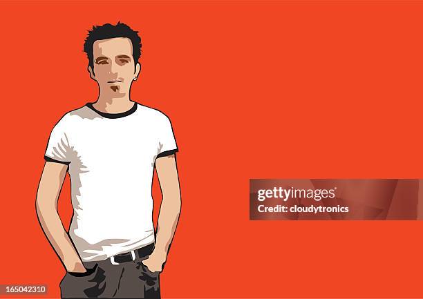 orange dude (vector) - dude stock illustrations