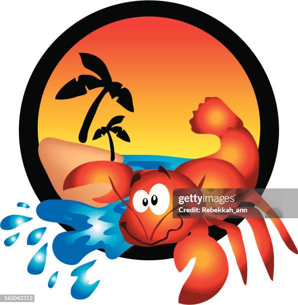 lobster beach - sand sculpture stock illustrations