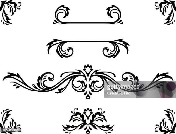 decorative elements - line embellishment stock illustrations