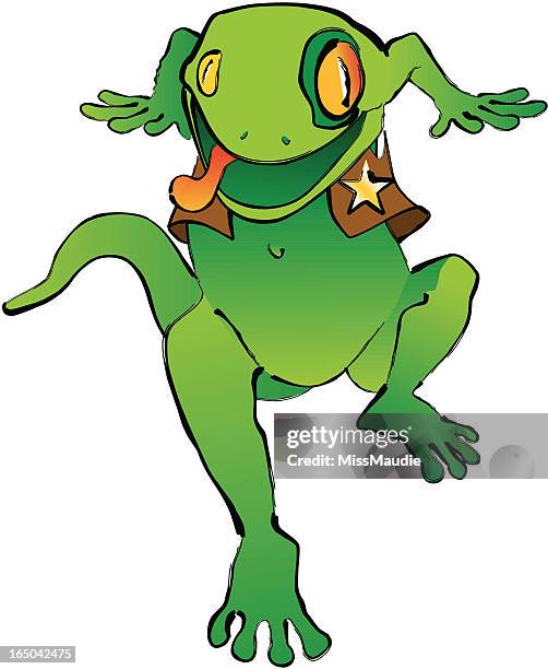 crazy dancing gekko - funny dancing stock illustrations