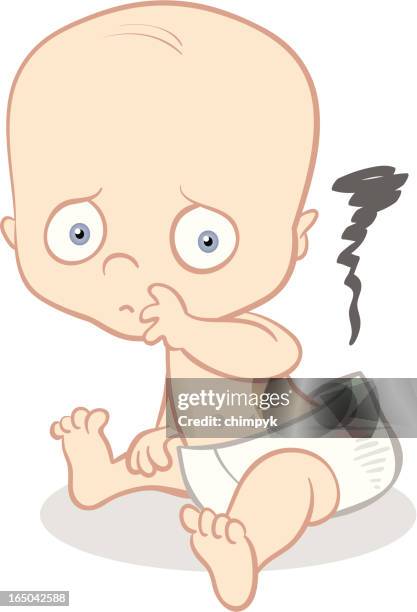 stinky diaper - bad smell stock illustrations