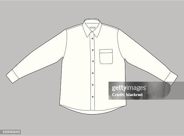 long sleeves shirt - long sleeve shirt flat lay stock illustrations