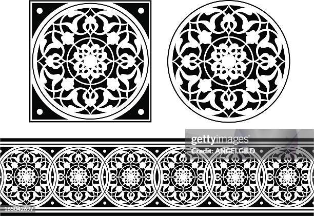 tile and frieze design - art nouveau stock illustrations