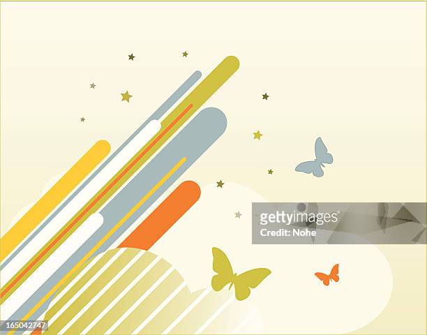 grunge butterflies - cosmo curve stock illustrations