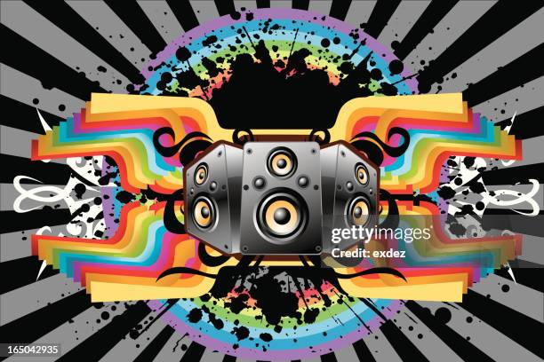 musical speaker design - cancun stock illustrations