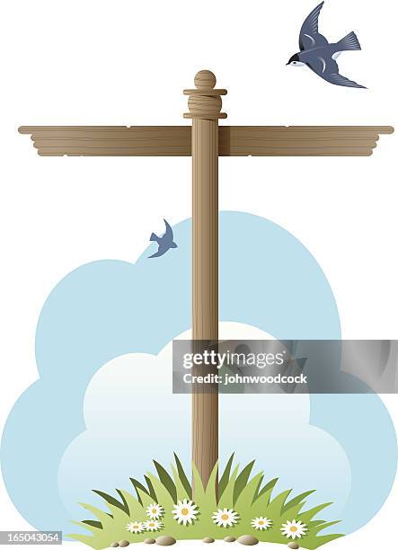 signpost - fence post stock illustrations